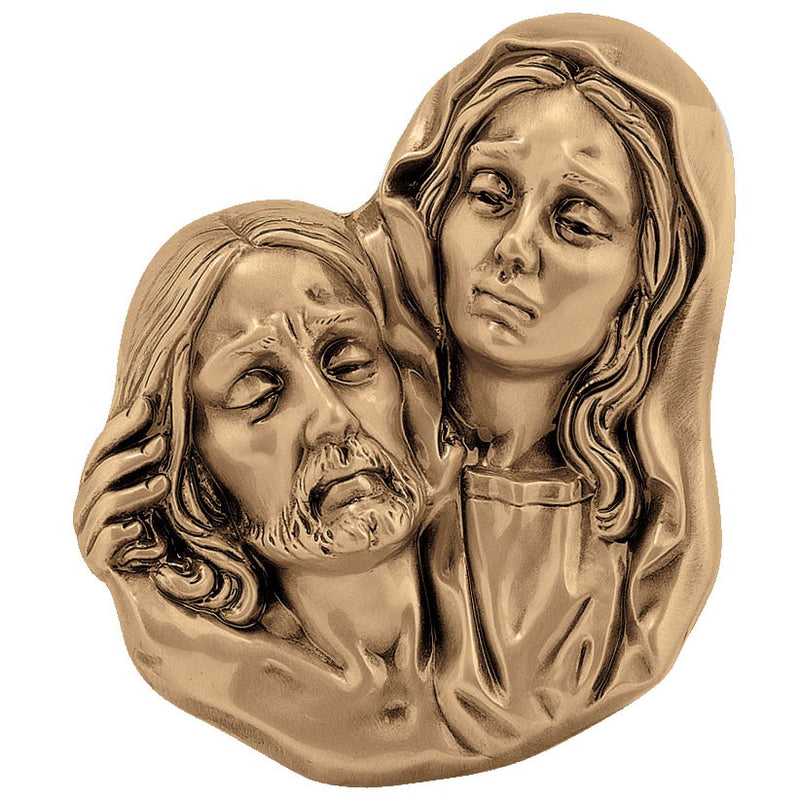 Decorazione in bronzo per lapidi - Pietà 23x28cm - Applicazione a parete 3168