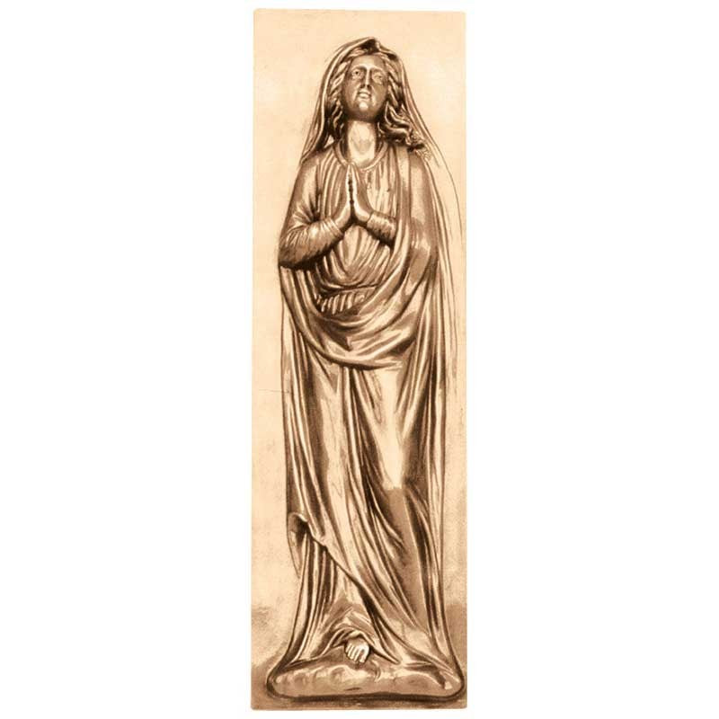 Decorazione in bronzo per lapidi - Madonna 50x15cm - Applicazione a parete 3169-50