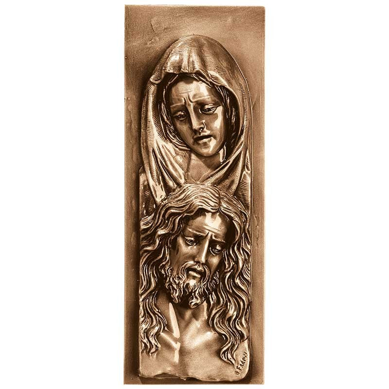 Bronzetafel Dekoration - Pieta 35x13cm - Wandanwendung 3172-35