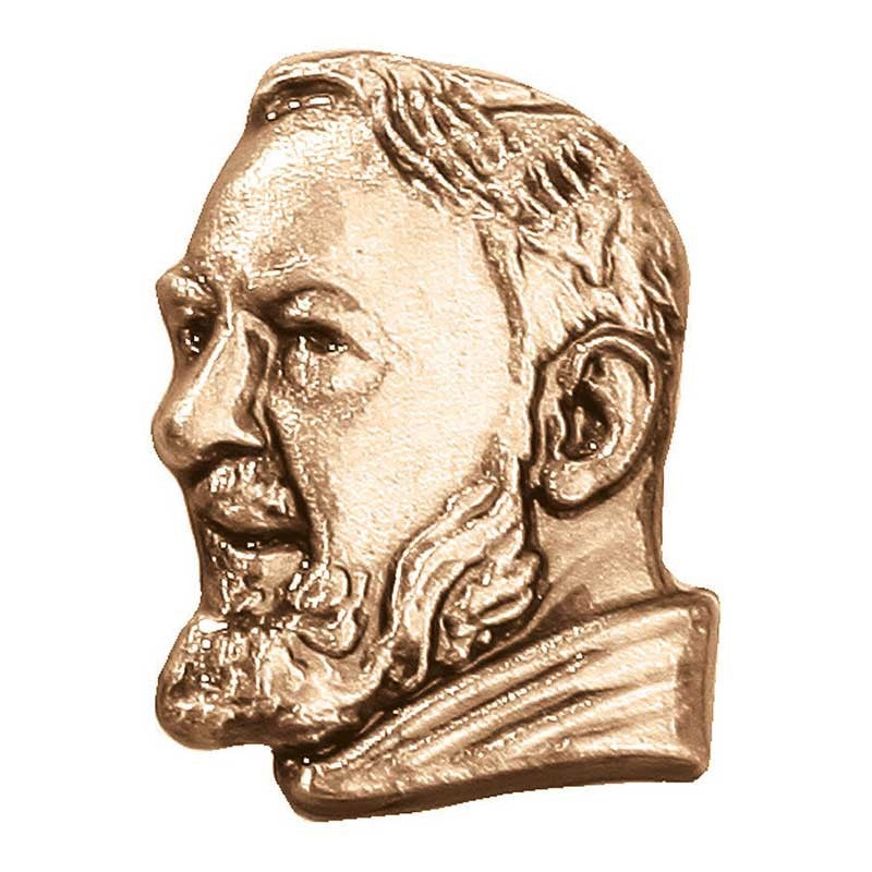 Decorazione in bronzo per lapidi - Padre Pio 4,5x3,5cm - Applicazione a parete 3182
