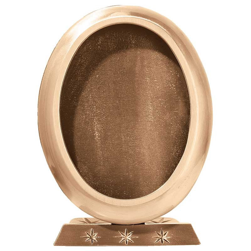 Cadre en bronze pour photos céramiques ovales - différentes tailles - sur pied - 325