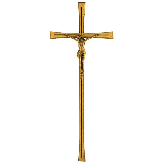 Grabsteinschmuck - Kruzifix mit Christus 19x48cm - Bronze, Wandmontage 331929/C