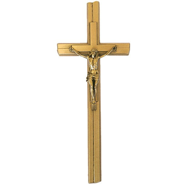 Grabsteinschmuck - Kruzifix mit Christus 17x40cm - Bronze, Wandmontage 3537/C