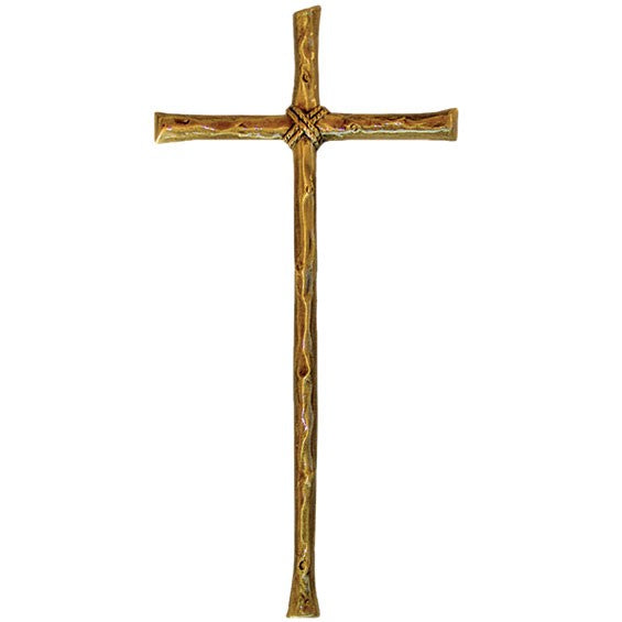 Décorations de pierres tombales - Crucifix 23.5x45cm - Bronze, montage mural 3538
