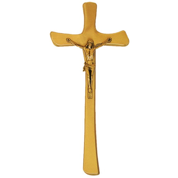 Grabsteinschmuck - Kruzifix mit Christus 19x40cm - Bronze, Wandmontage 3539/C