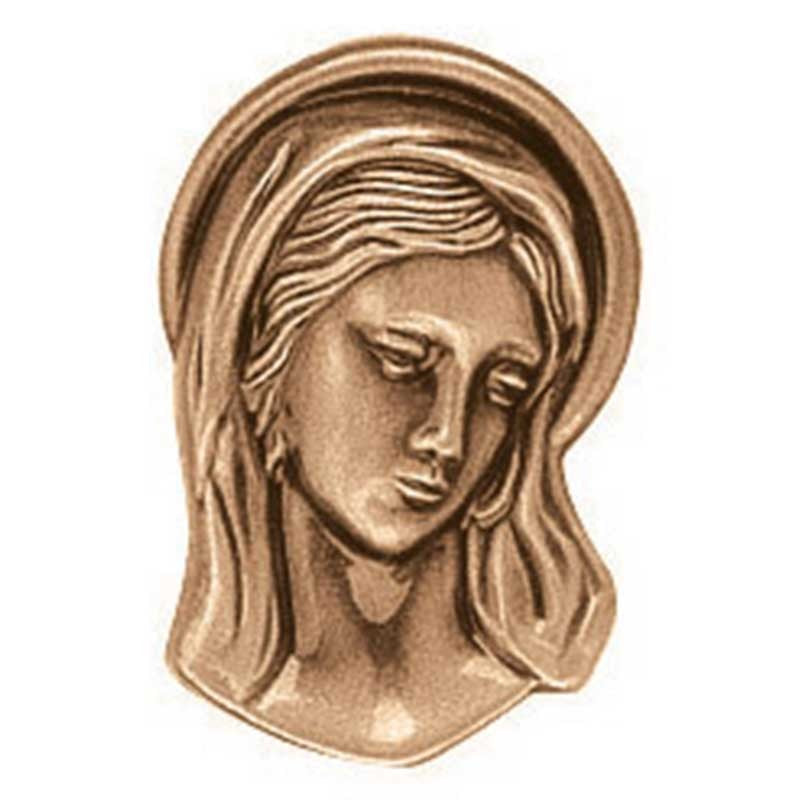 Decorazione in bronzo per lapidi - Madonna 6,5cm - Applicazione a parete 3566