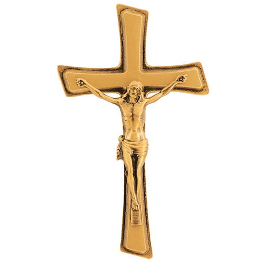 Grabsteinschmuck - Kruzifix mit Christus 8x14cm - Bronze, wandmontiert 3584