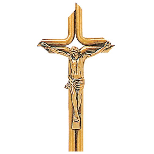 Grabsteinschmuck - Kruzifix mit Christus 14x25cm - Bronze, Wandmontage 3588