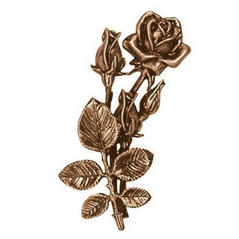 Decorazione floreale per lapidi - Rose 22cm in bronzo - Per applicazione a parete 3722