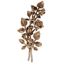 Décoration florale pour pierres tombales - Rose gauche 38cm - 15in bronze - Pour montage mural 3734-sx