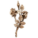 Blumendekoration für Grabsteine - Rose rechts 25x13cm Bronze - Für Wandmontage 3743-dx