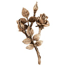 Decorazione floreale per lapidi - Rose sinistra 25x13cm in bronzo - Per applicazione a parete 3743-sx