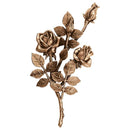 Décoration florale pour pierres tombales - Rose gauche 30x16cm bronze - Pour montage mural 3745-sx