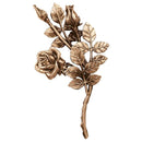 Blumendekoration für Grabsteine - Rose rechts 30x15cm Bronze - Für Wandmontage 3748-dx