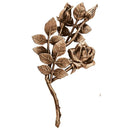 Décoration florale pour pierres tombales - Rose gauche 30x15cm bronze - Pour montage mural 3748-sx