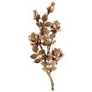Décoration florale pour pierres tombales - Rose 40x17cm en bronze - Pour montage mural 3750
