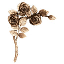 Décoration florale pour pierres tombales - Rose gauche 24x19cm en bronze - Pour montage mural 3753-sx