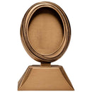 Marco de bronce para fotocerámica oval - 9x12cm - Con pié - 395