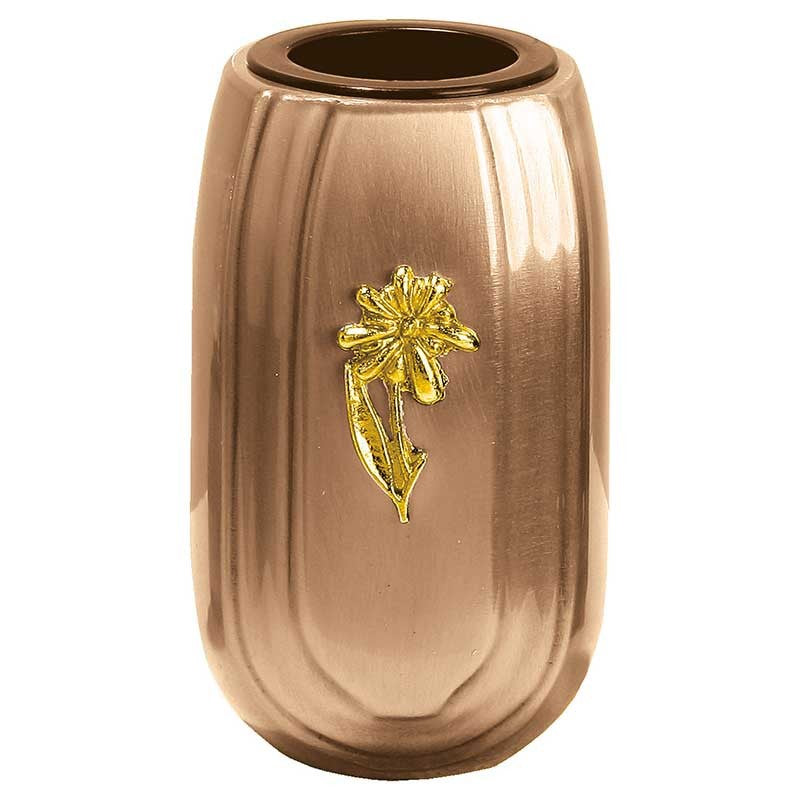 Vaso portafiori per ossari da 12,5x7,5cm - In bronzo, a terra - Con interno rimovibile in rame 717-R27