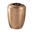 Jarrón para lapidas y nichos de cementerio 19x15cm - En bronce, con deposito interior - De pared 442-P1