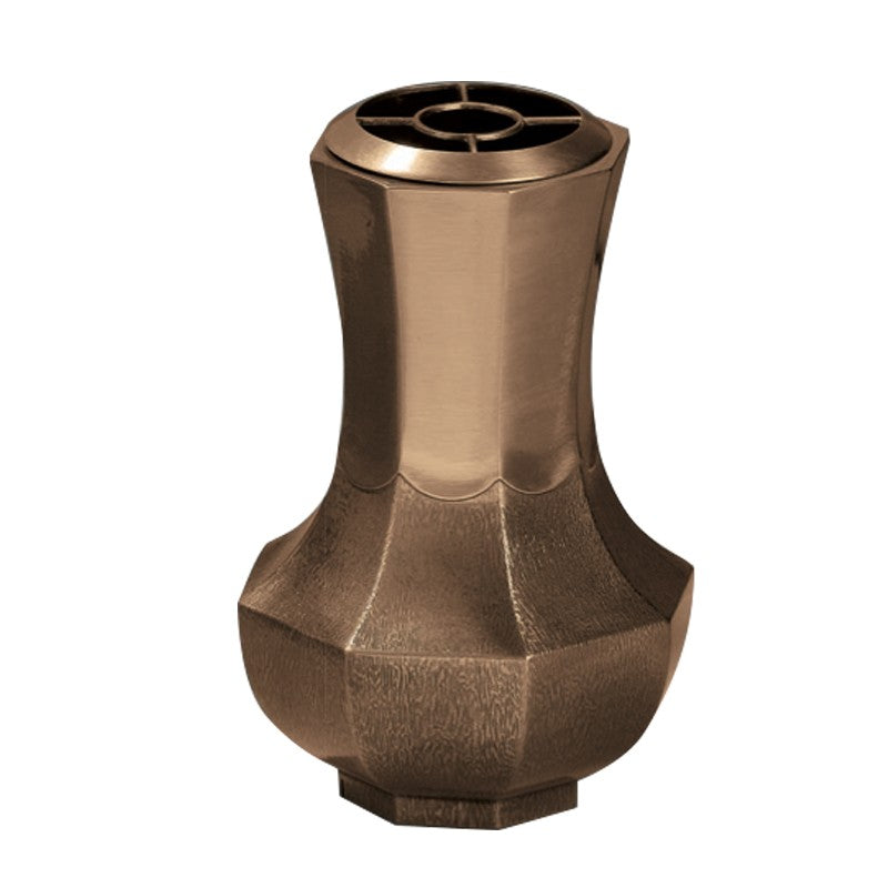 Vase à fleurs pour cimetière 30x18cm - Bronze, avec intérieur amovible - Sur pied 759-P3