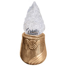 Farol luz a pilas para lápida 20x9cm - En bronce con llama de cristal tallado - De pared 471