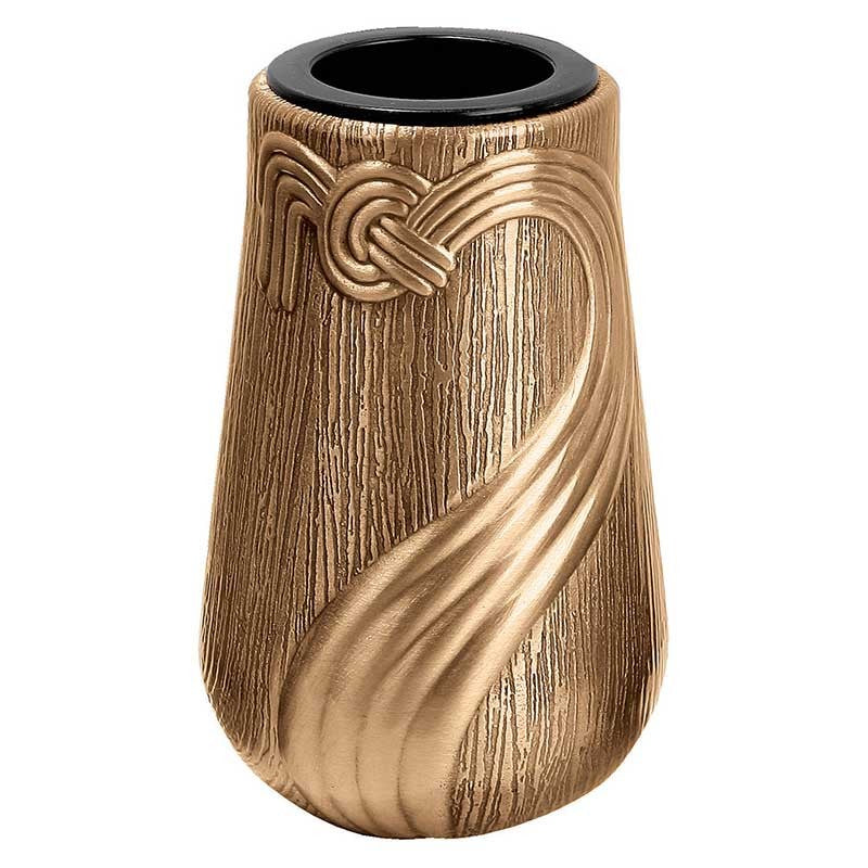 Vaso portafiori per ossari da 12,5x8cm - In bronzo, a terra - Con interno rimovibile in rame 777-R27