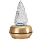 Farol luz a pilas para lápida empotrable 20x12cm - En bronce con llama de cristal tallado - De suelo 50153