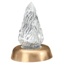 Farol luz a pilas para lápida empotrable 18x12cm - En bronce con llama de cristal tallado - De suelo 50162
