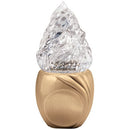 Farol luz a pilas para lápida 13x7cm - En bronce con llama de cristal tallado - De suelo 50206