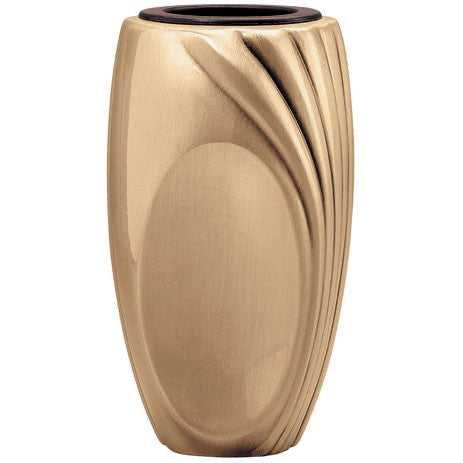 Vase à fleurs pour ossuaires 13x8,5cm - Bronze, sur pied - Avec intérieur plastique amovible 50207/P