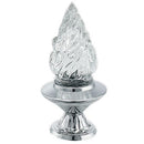 Farol luz a pilas para lápida Croce 16x9cm - En acero con llama de cristal tallado - De pared