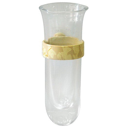 Vaso porta orchidea 10cm - In vetro con fascia in marmo di Botticino, a parete 50340/MB