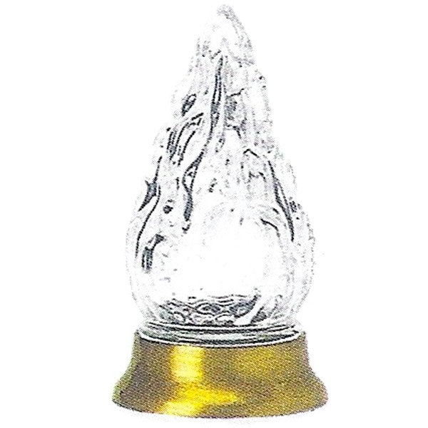 Flamme pour lampe votive 5x13cm - Flamme en cristal avec base en bronze