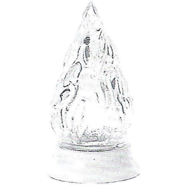 Fiamma per lampada votiva 5x13cm - Fiamma in cristallo con base in bronzo