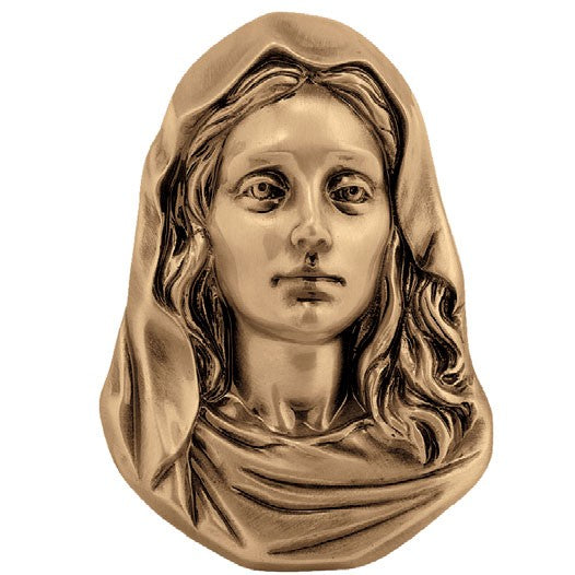 Decorazione in bronzo per lapidi - Madonna 11x16,5cm - Applicazione a parete 51403