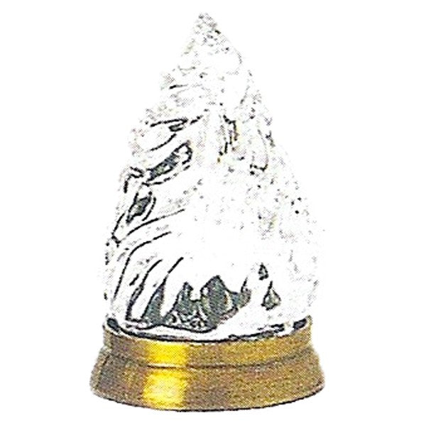 Fiamma per lampada votiva 4x9cm - Fiamma in cristallo con base cromata