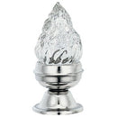 Farol luz a pilas para lápida Coppa 10x6cm - En acero con llama de cristal tallado - De pared