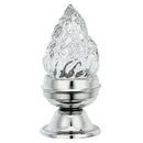 Farol luz a pilas para lápida 10x6cm - En acero con llama de cristal tallado - De pared
