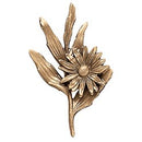 Figuras para nichos - Rama Con Margarita En El Centro de Bronce 9x14cm - Fijación a pared 54018