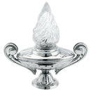 Farol luz a pilas para lápida Bracciale 17x9,5cm - En acero con llama de cristal tallado - De pared