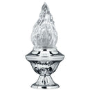 Farol luz a pilas para lápida Mistica 18x9cm - En acero con llama de cristal tallado - De pared