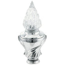 Farol luz a pilas para lápida Sole 20x9cm - En acero con llama de cristal tallado - De pared