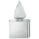 Farol luz a pilas para lápida Geometrico 20x10cm - En acero con llama de cristal tallado - De pared