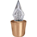 Farol luz a pilas para lápida 19x9cm - En bronce con llama de cristal tallado - De pared 8595