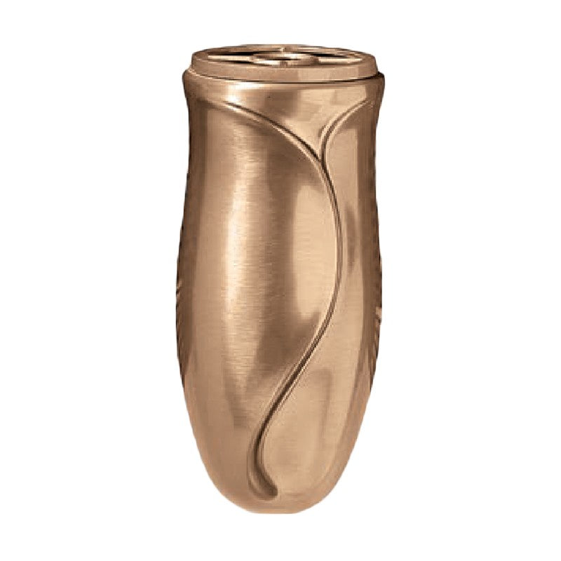 Vaso portafiori per cimitero 21x9cm - In bronzo, con interno rimovibile - Da parete 8600-P4