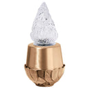 Farol luz a pilas para lápida 20x10,5cm - En bronce con llama de cristal tallado - De suelo 9321