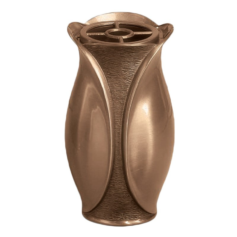 Vase à fleurs pour cimetière 20x11cm - Bronze, avec intérieur amovible - Montage mural 9030-P4