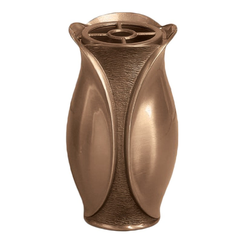 Vase à fleurs pour ossuaire 12.5x7cm - Bronze, sur pied - Avec revêtement plastique amovible 9337-P16