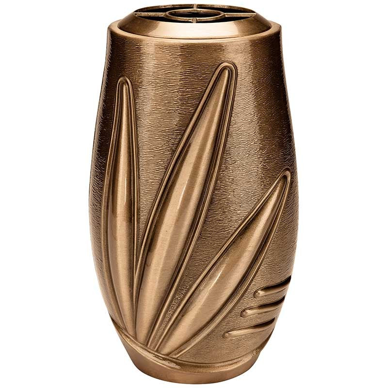 Vaso portafiori per cimitero 20x11cm - In bronzo, con interno rimovibile - Da terra 9400-P4